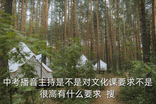 中考播音主持是不是对文化课要求不是很高有什么要求  搜