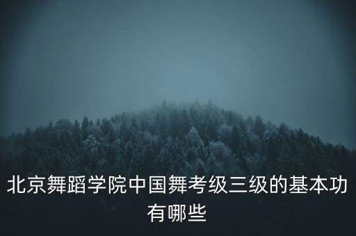 舞蹈考级三级都有什么，舞蹈3级学什么