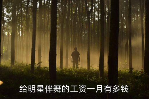 明星街舞伴舞的工资是多少，给明星伴舞的工资一月有多钱