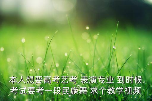 本人想要高考艺考 表演专业 到时候考试要考一段民族舞 求个教学视频