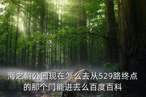 海之韵公园现在怎么去从529路终点的那个门能进去么百度百科