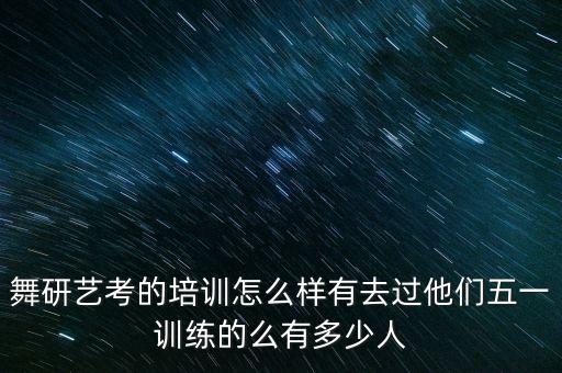 舞研艺考的培训怎么样有去过他们五一训练的么有多少人