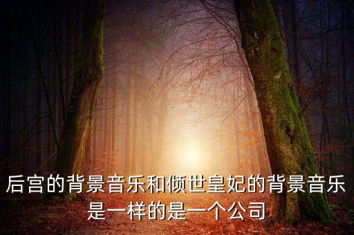 后宫的背景音乐和倾世皇妃的背景音乐是一样的是一个公司