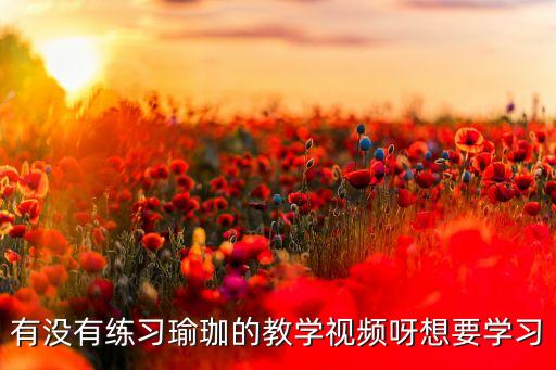 有没有练习瑜珈的教学视频呀想要学习