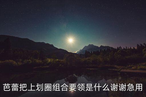 芭蕾把上划圈组合要领是什么谢谢急用