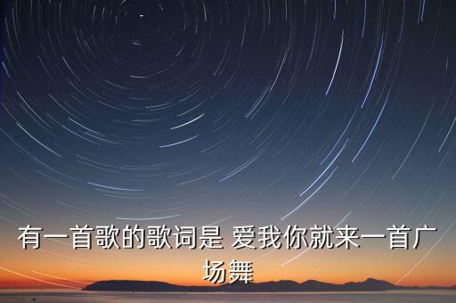歌词是 什么什么广场舞，有一首歌的歌词是 爱我你就来一首广场舞