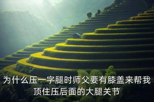 为什么压一字腿时师父要有膝盖来帮我顶住压后面的大腿关节