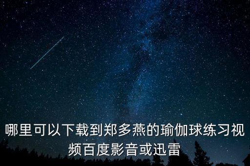 哪里可以下载到郑多燕的瑜伽球练习视频百度影音或迅雷