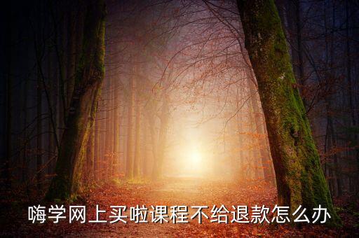 嗨学网上买啦课程不给退款怎么办
