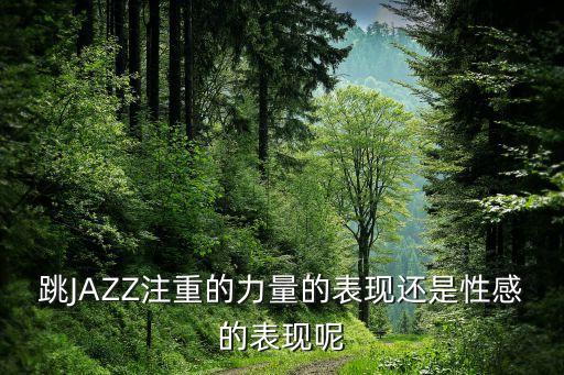 跳JAZZ注重的力量的表现还是性感的表现呢