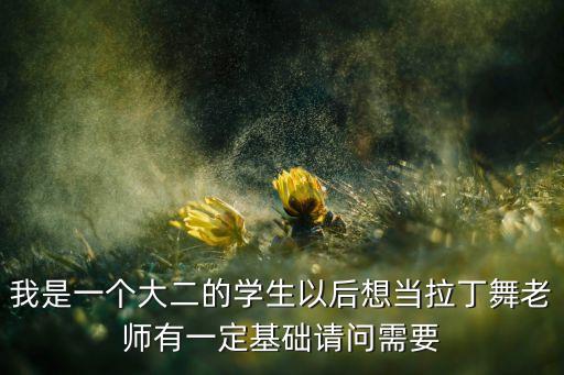 我是一个大二的学生以后想当拉丁舞老师有一定基础请问需要