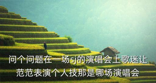 掌声在哪里变队形范范，问个问题在一场sj的演唱会上歌迷让范范表演个人技那是哪场演唱会
