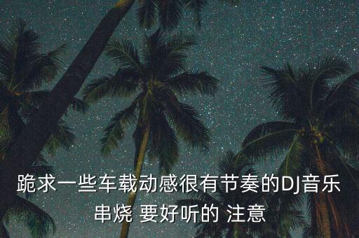 跪求一些车载动感很有节奏的DJ音乐串烧 要好听的 注意