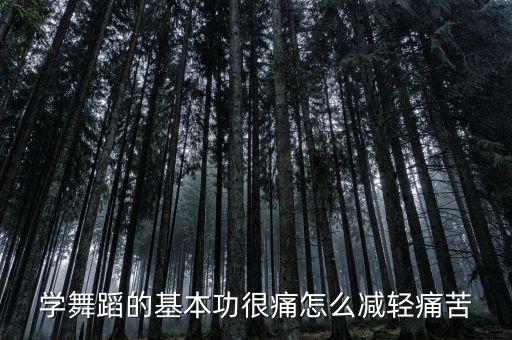 学舞蹈的基本功很痛怎么减轻痛苦