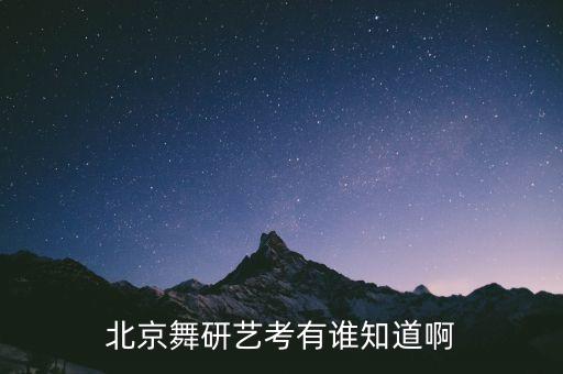 北京舞研艺考有谁知道啊