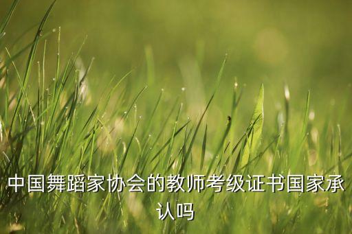 中国舞蹈家协会的教师考级证书国家承认吗