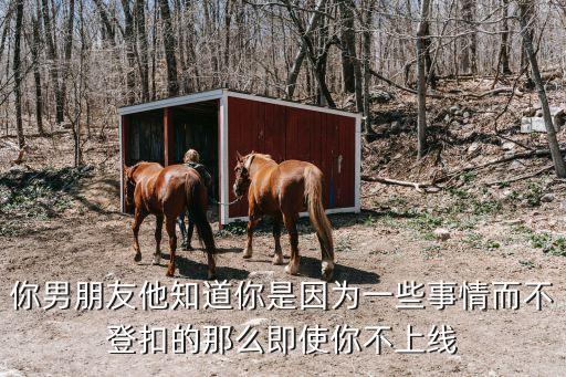 你男朋友他知道你是因为一些事情而不登扣的那么即使你不上线