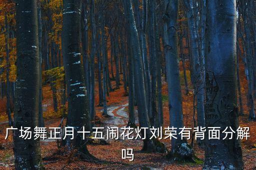 广场舞正月十五闹花灯刘荣有背面分解吗