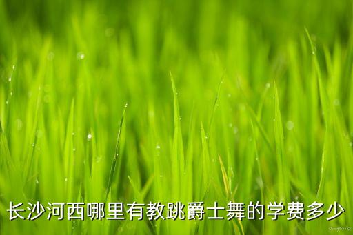 长沙河西哪里有教跳爵士舞的学费多少