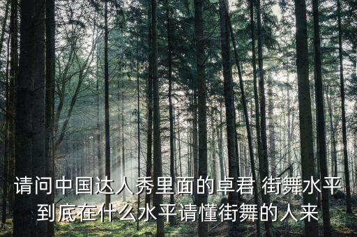 卓君的舞跳的怎么样，卓君的舞蹈怎么样