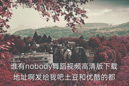 谁有nobody舞蹈视频高清版下载地址啊发给我吧土豆和优酷的都