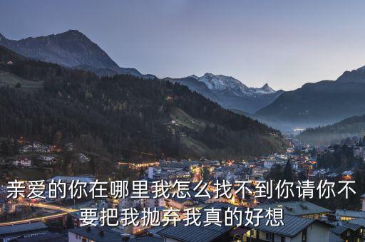 亲爱的你在哪里我怎么找不到你请你不要把我抛弃我真的好想