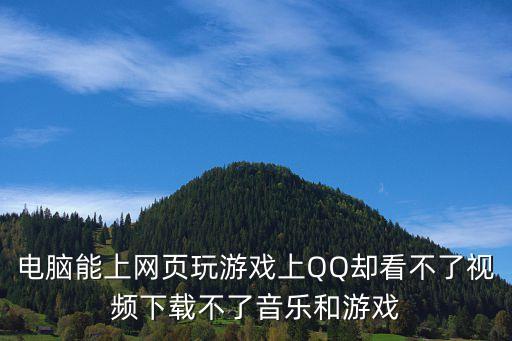 电脑能上网页玩游戏上QQ却看不了视频下载不了音乐和游戏