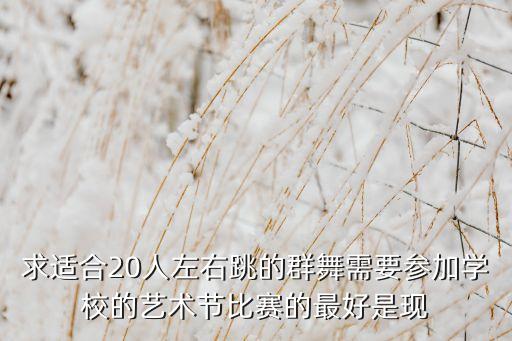 求适合20人左右跳的群舞需要参加学校的艺术节比赛的最好是现