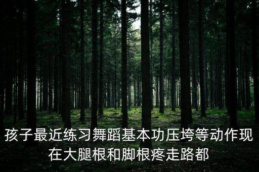 孩子最近练习舞蹈基本功压垮等动作现在大腿根和脚根疼走路都
