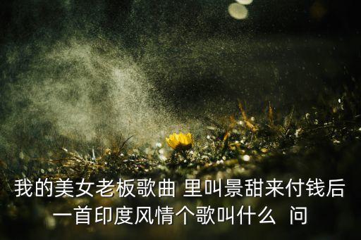 我的美女老板歌曲 里叫景甜来付钱后一首印度风情个歌叫什么  问