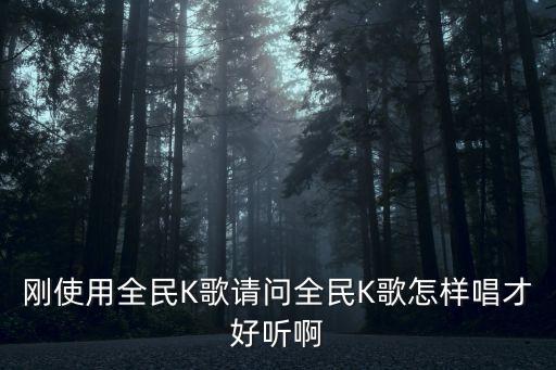 刚使用全民K歌请问全民K歌怎样唱才好听啊