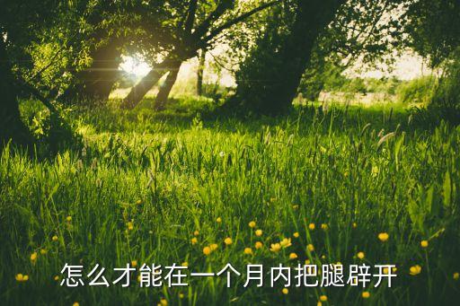 怎么才能在一个月内把腿辟开