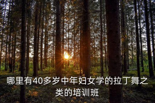 哪里有40多岁中年妇女学的拉丁舞之类的培训班