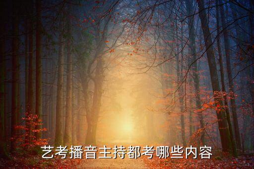 艺考播音主持都考哪些内容