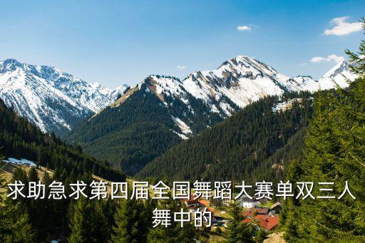 求助急求第四届全国舞蹈大赛单双三人舞中的