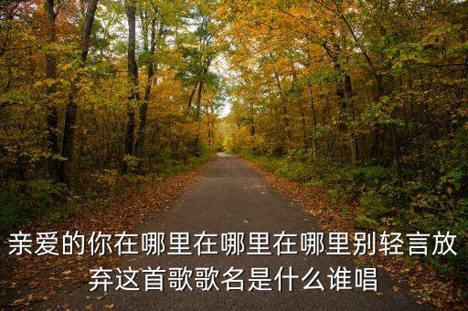 亲爱的你在哪里在哪里在哪里别轻言放弃这首歌歌名是什么谁唱
