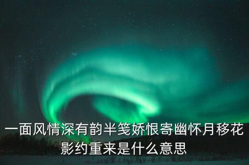 一面风情深有韵半笺娇恨寄幽怀月移花影约重来是什么意思