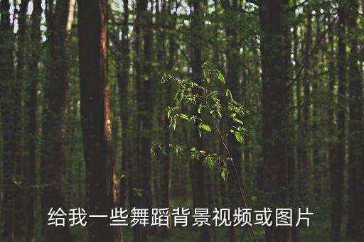 给我一些舞蹈背景视频或图片