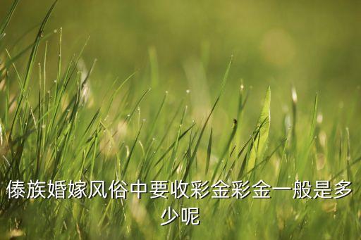 傣族婚嫁风俗中要收彩金彩金一般是多少呢