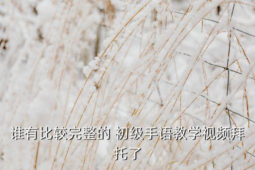 谁有比较完整的 初级手语教学视频拜托了