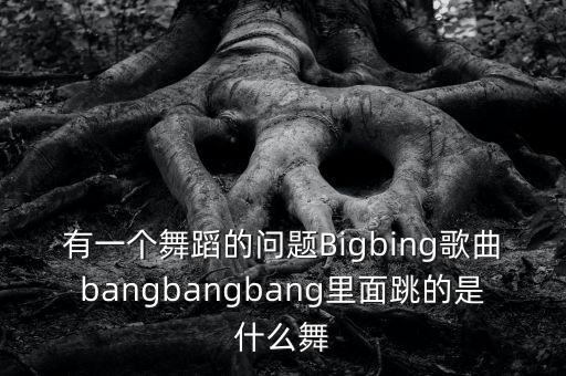 有一个舞蹈的问题Bigbing歌曲bangbangbang里面跳的是什么舞