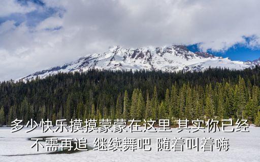 多少快乐摸摸蒙蒙在这里 其实你已经不需再追 继续舞吧 随着叫着嗨