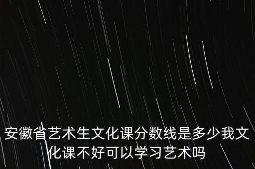 安徽省艺术生文化课分数线是多少我文化课不好可以学习艺术吗