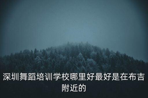 深圳舞蹈培训学校哪里好最好是在布吉附近的