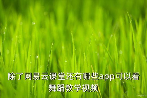 除了网易云课堂还有哪些app可以看舞蹈教学视频