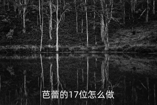 芭蕾的17位怎么做