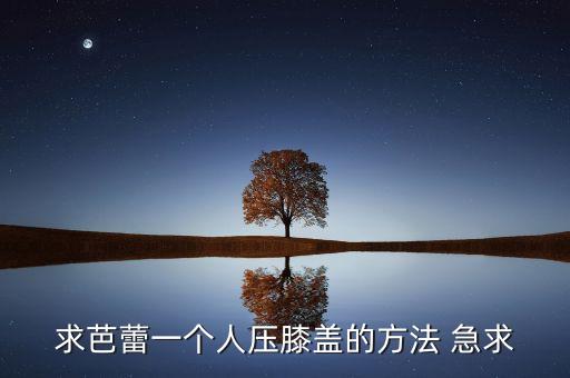 求芭蕾一个人压膝盖的方法 急求