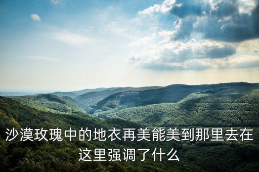 沙漠玫瑰中的地衣再美能美到那里去在这里强调了什么