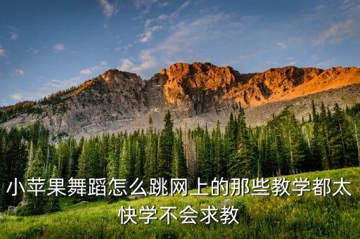 小苹果舞蹈怎么跳网上的那些教学都太快学不会求教
