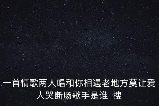 一首情歌两人唱和你相遇老地方莫让爱人哭断肠歌手是谁  搜